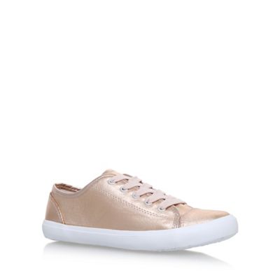 Gold 'Kali' flat lace up sneakers